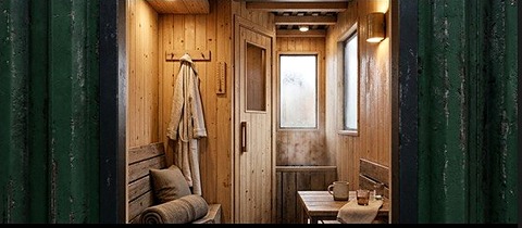 Комната отдыха и предбанник в банном модуле