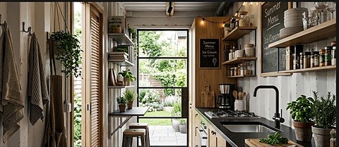 Зона готовки летней кухни