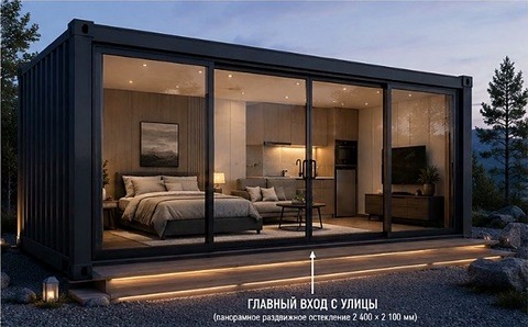Премиум-модуль 20 футов High Cube с панорамным фасадом